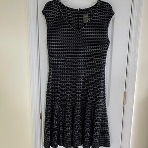 Taylor Black and White Checkered Dress